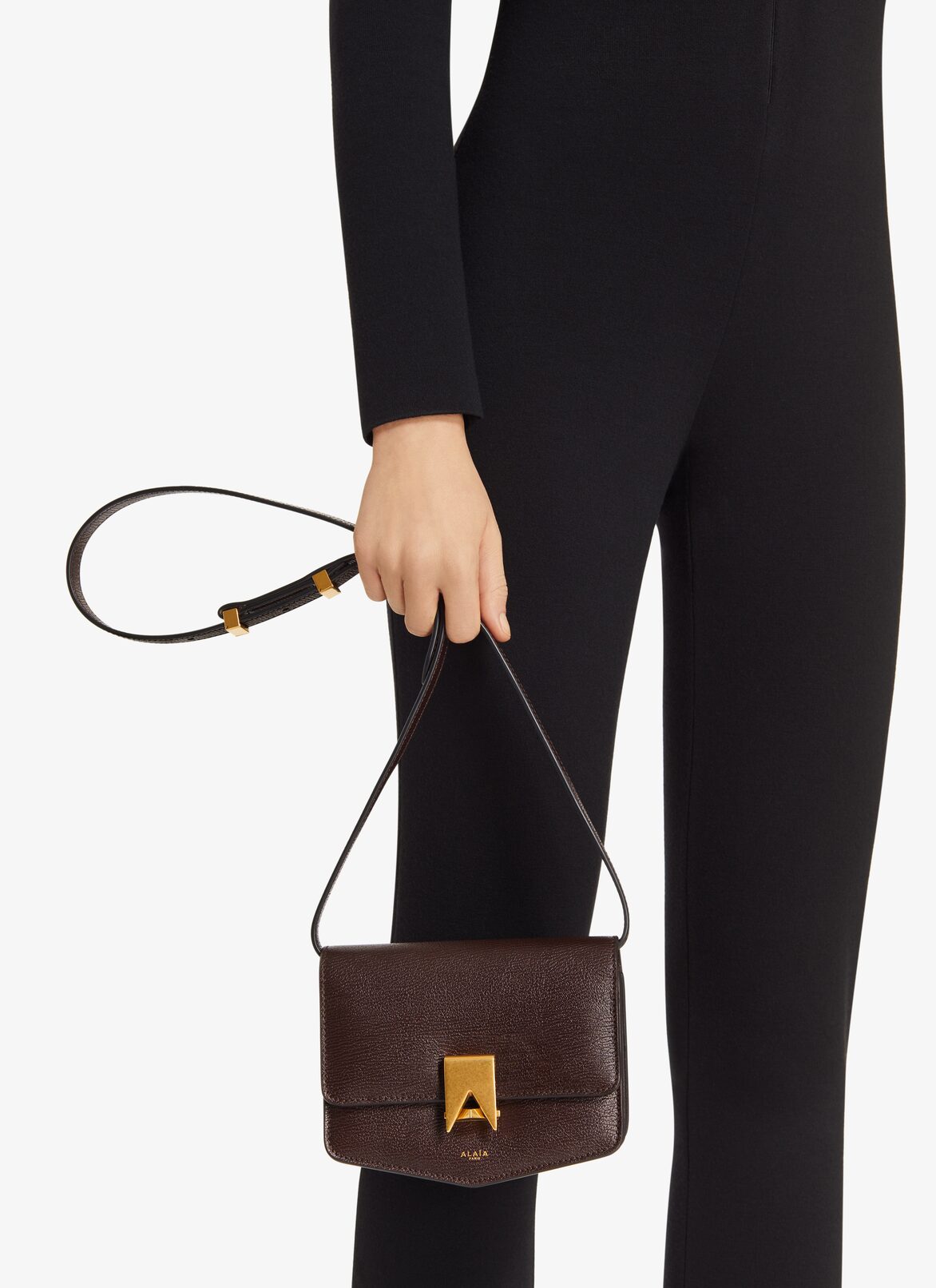 Le Papa small bag in calfskin ALAÏA DARK BROWN LE PAPA SMALL BAG IN CALFSKIN